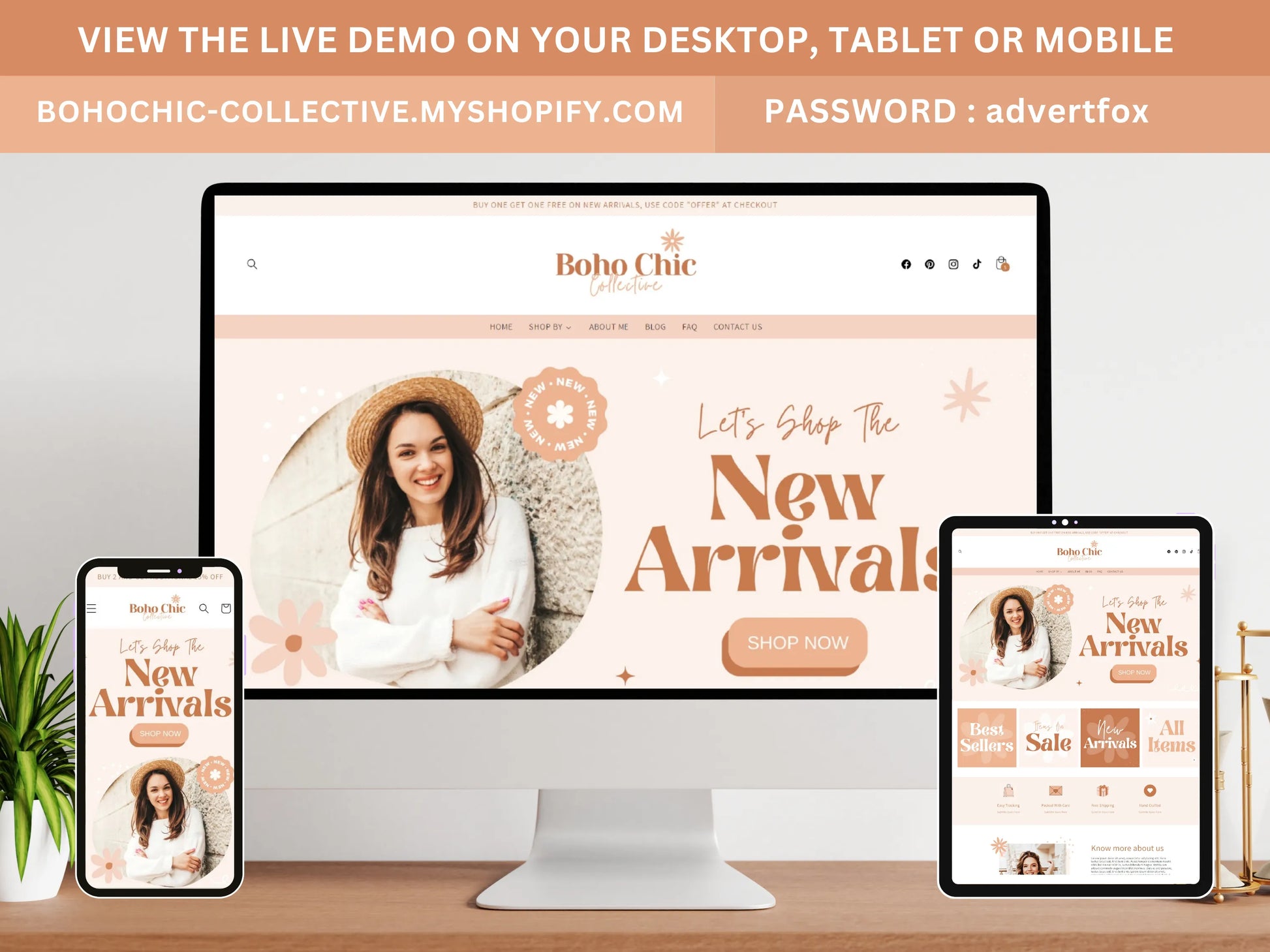 Boho Shopify Store Template - Advertfox