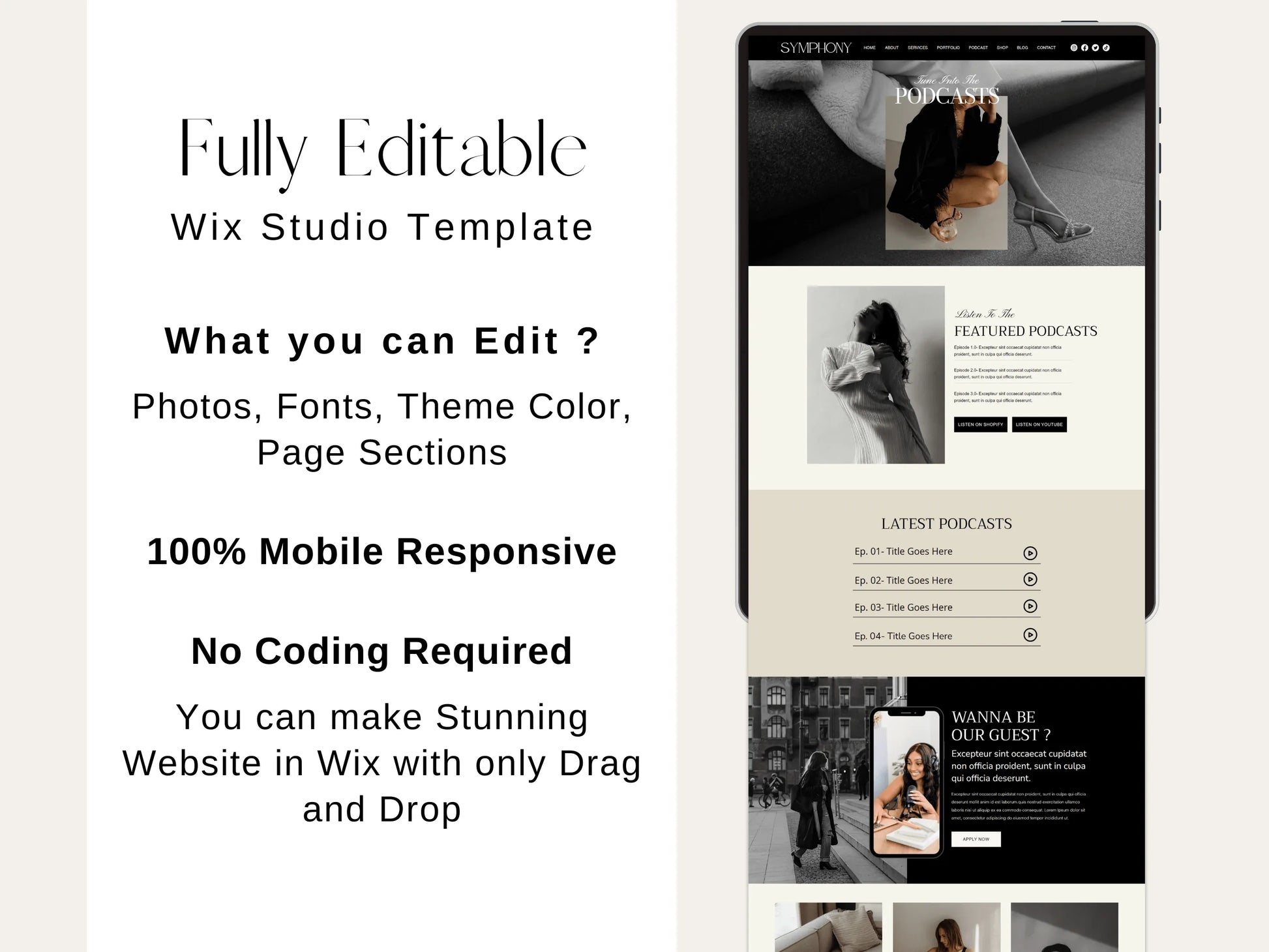 Luxury Wix Website Template for Creatives, Brand Managers - Advertfox