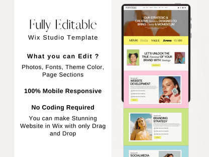 Modern Colorful Wix Studio Website Template for Creative Agency - Advertfox