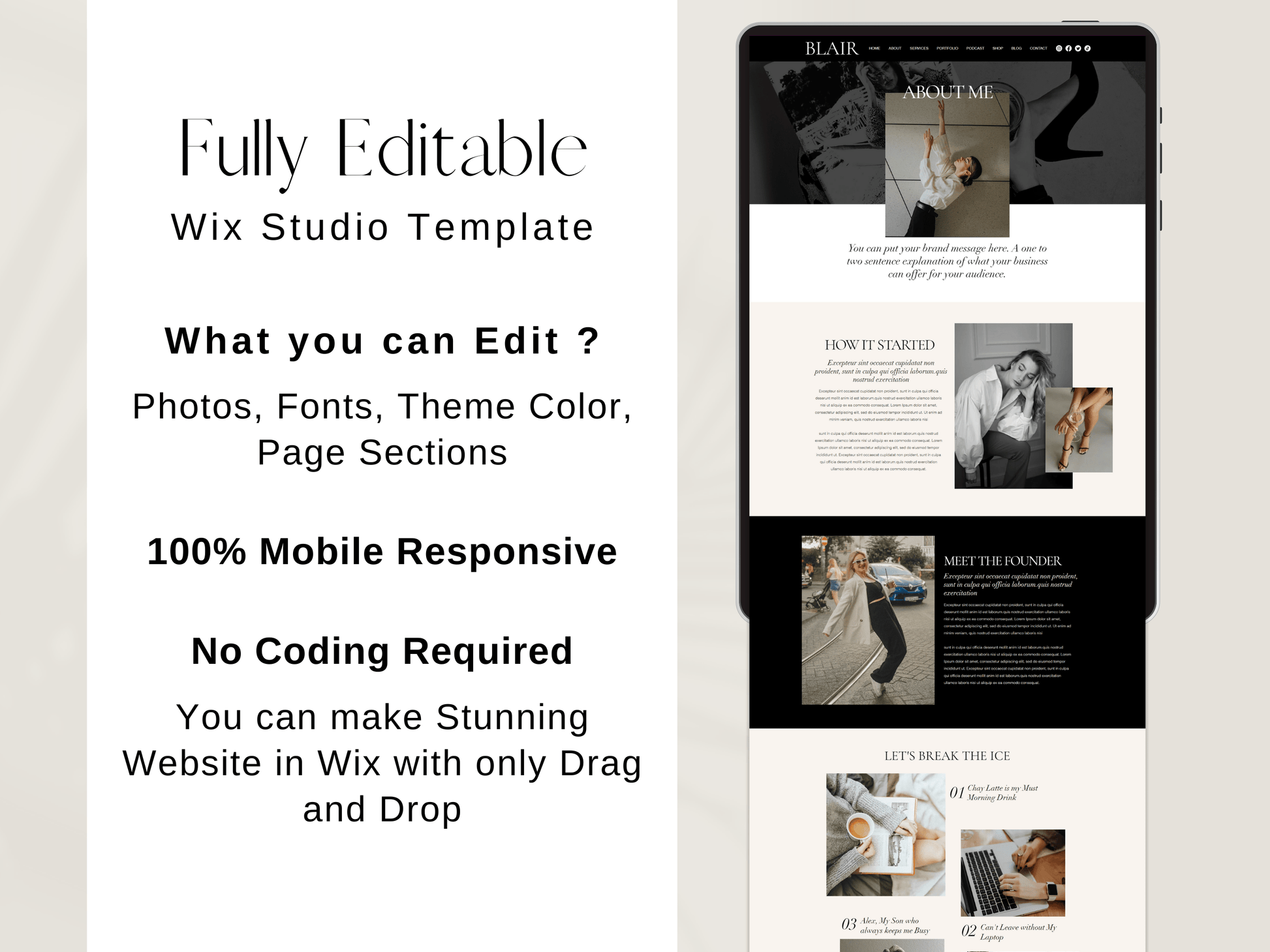 Bold Wix Website Template - Advertfox