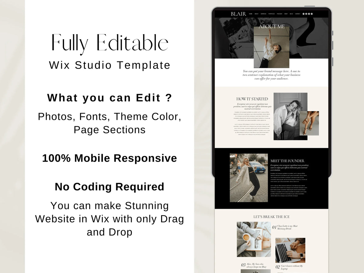 Bold Wix Website Template for Creatives & Brand Manager - Advertfox
