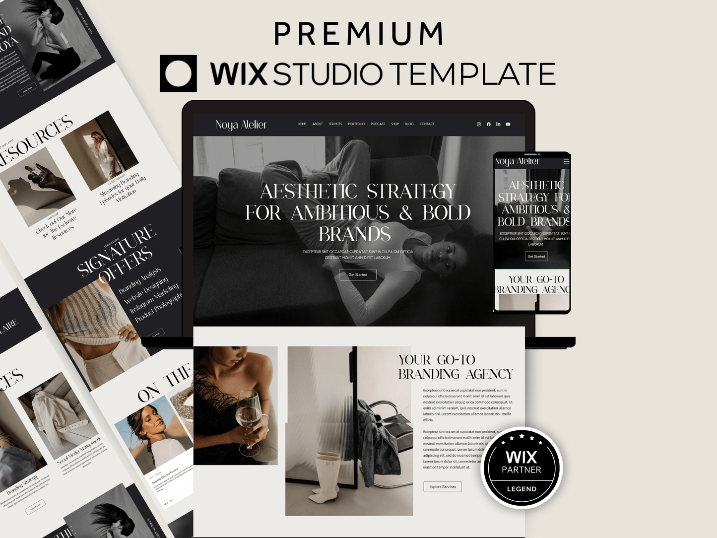 Noya Atelier Premium Wix Studio Website Template