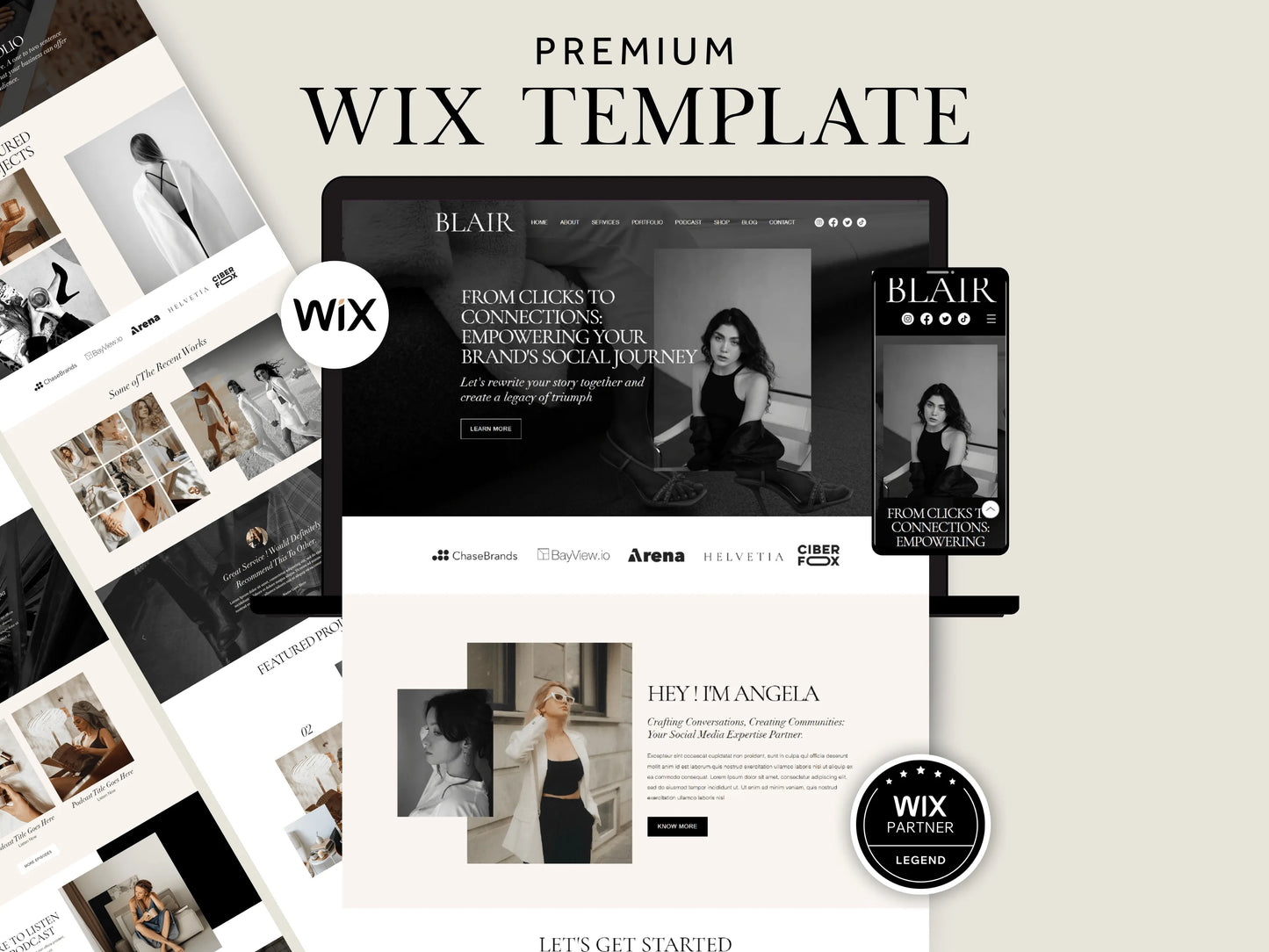 Bold Wix Website Template for Creatives & Brand Manager - Advertfox