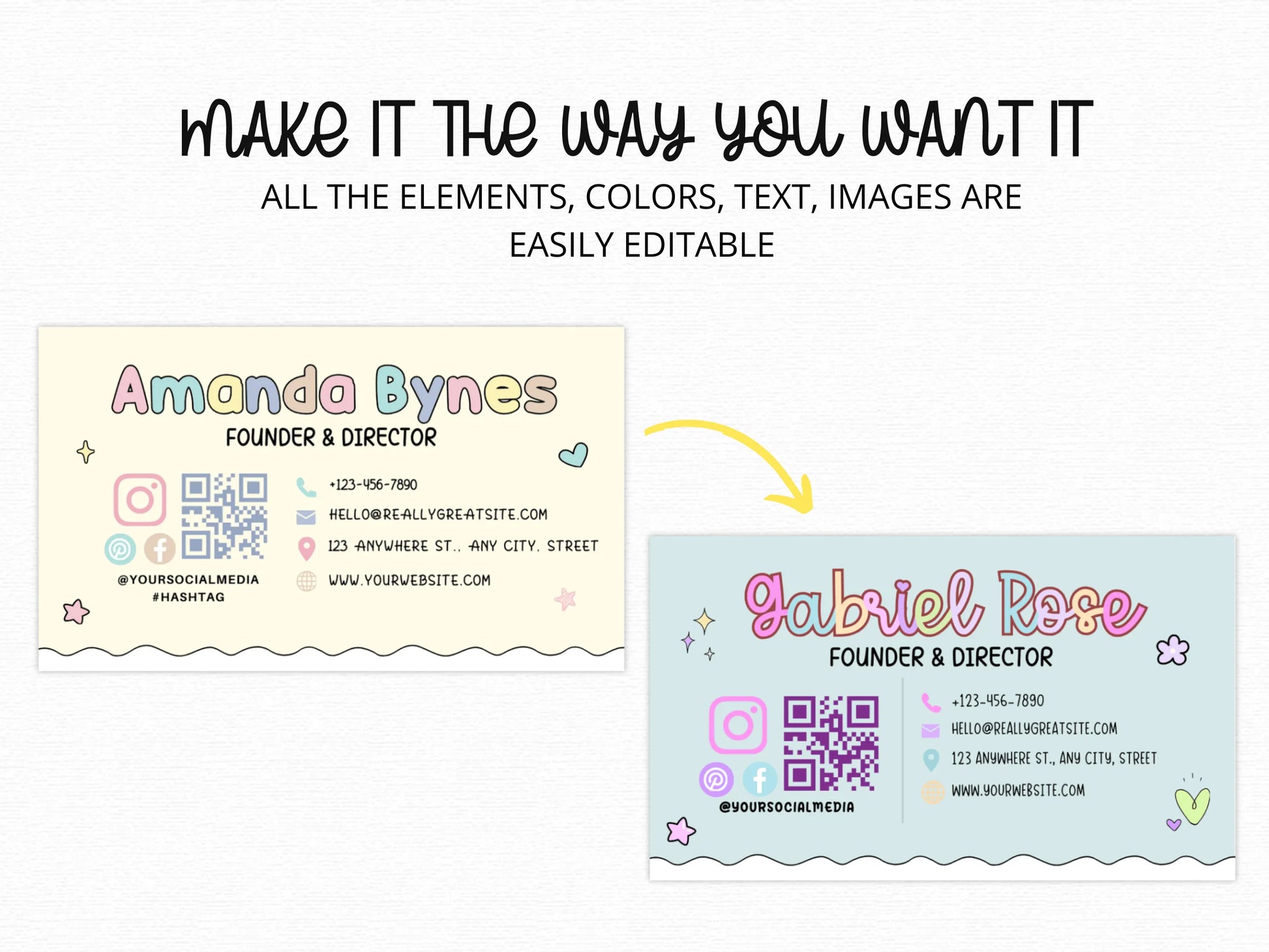 Pastel Business Card Template - Advertfox