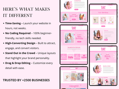 Pink Wix Website Template For Ecommerce Store