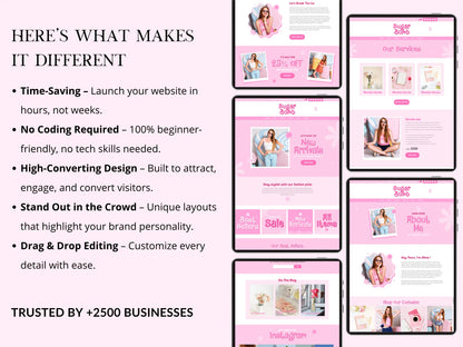 Pink Wix Website Template for Ecommerce Store - Advertfox