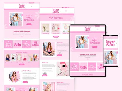 Pink Wix Website Template for Ecommerce Store - Advertfox