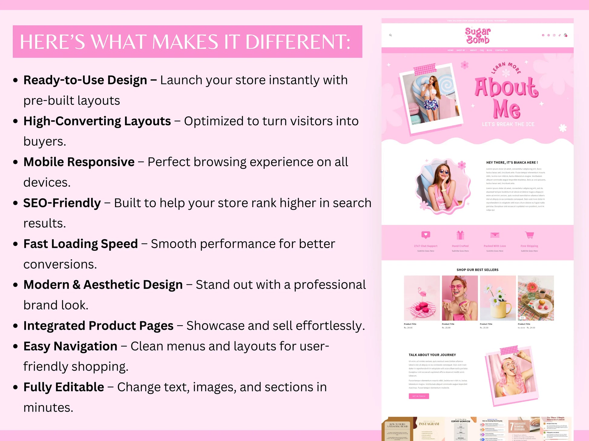 Pink Shopify Theme - Advertfox