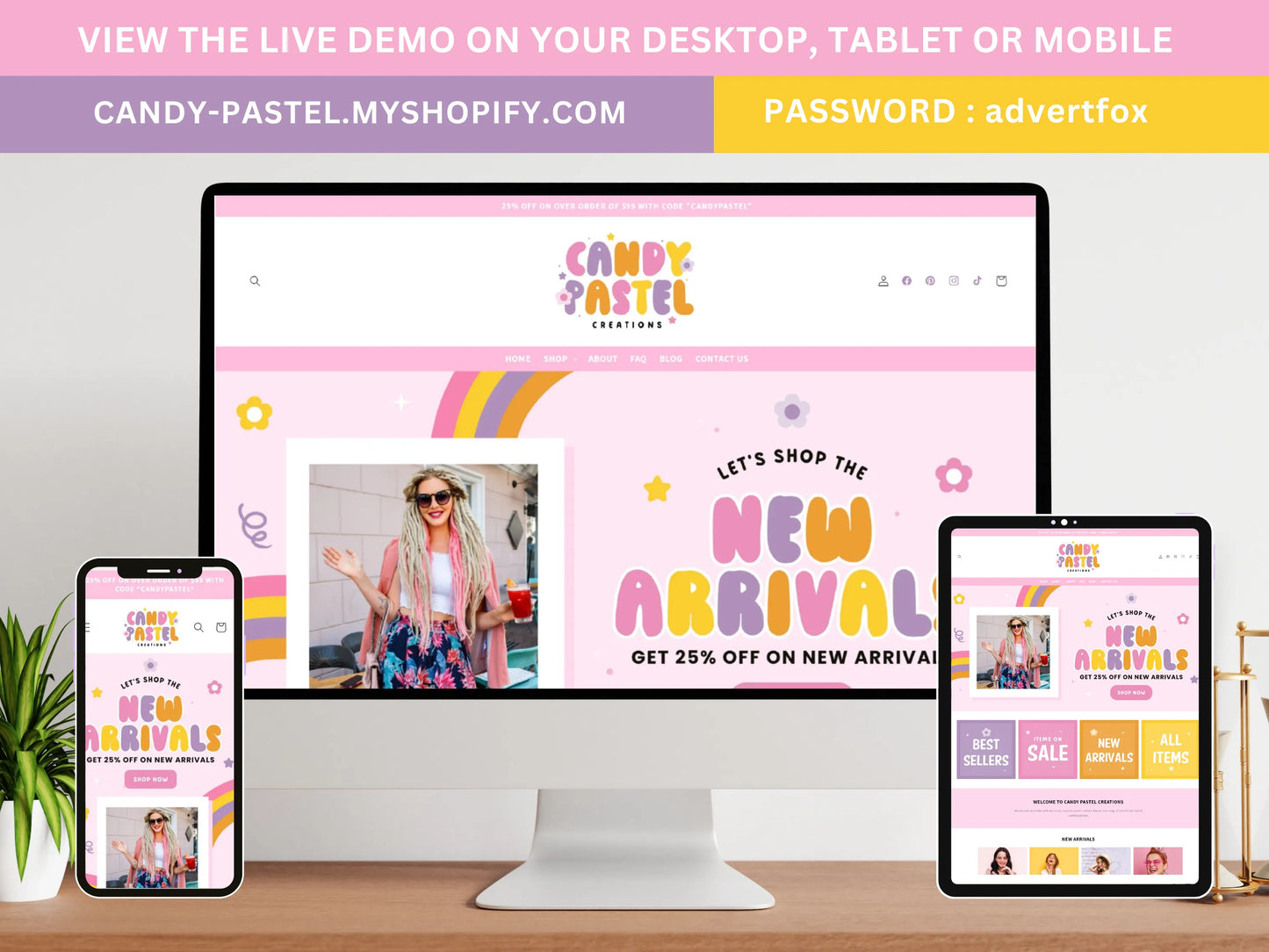Pink Shopify Theme - Advertfox