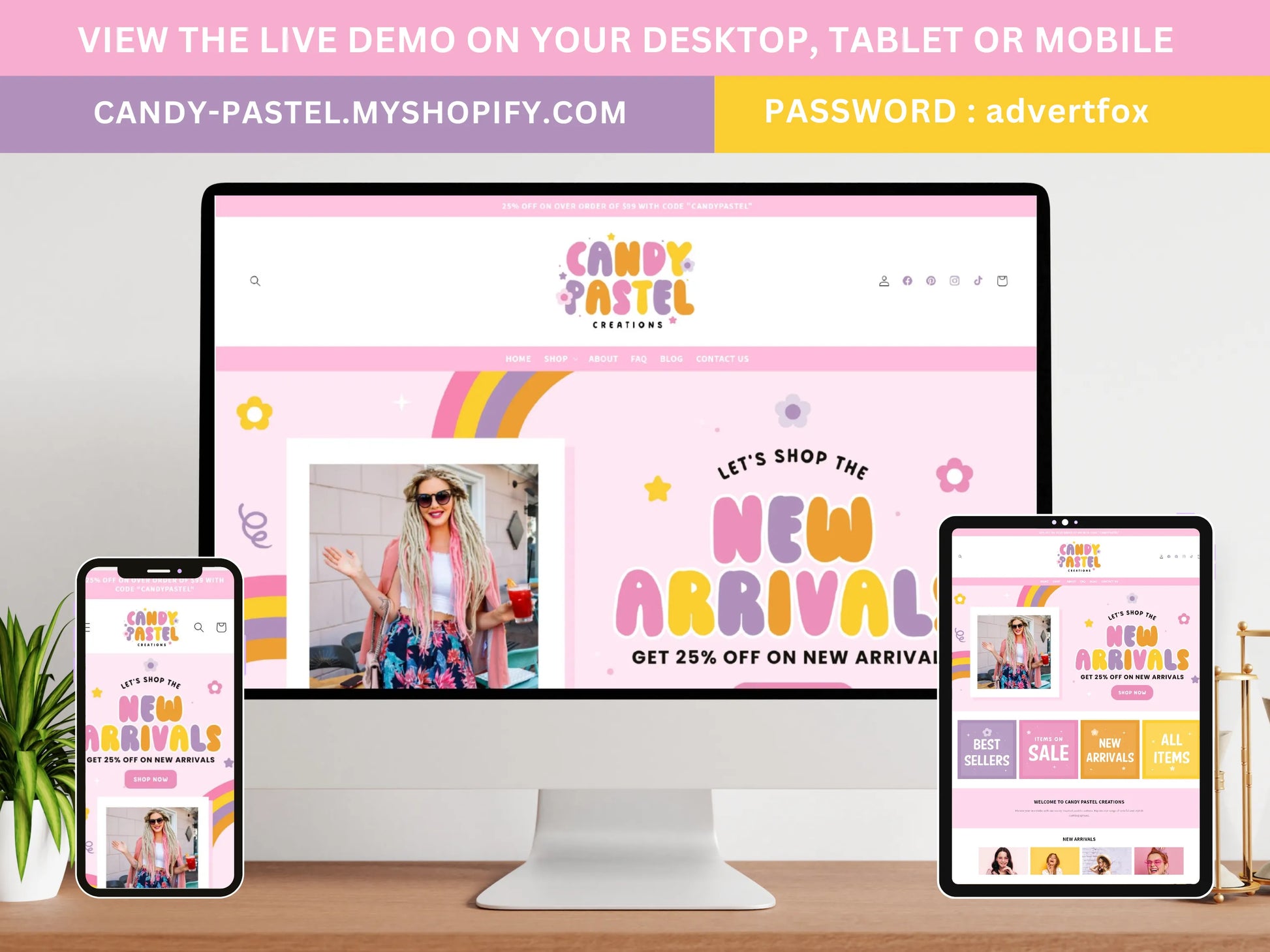 Pink Shopify Theme - Advertfox