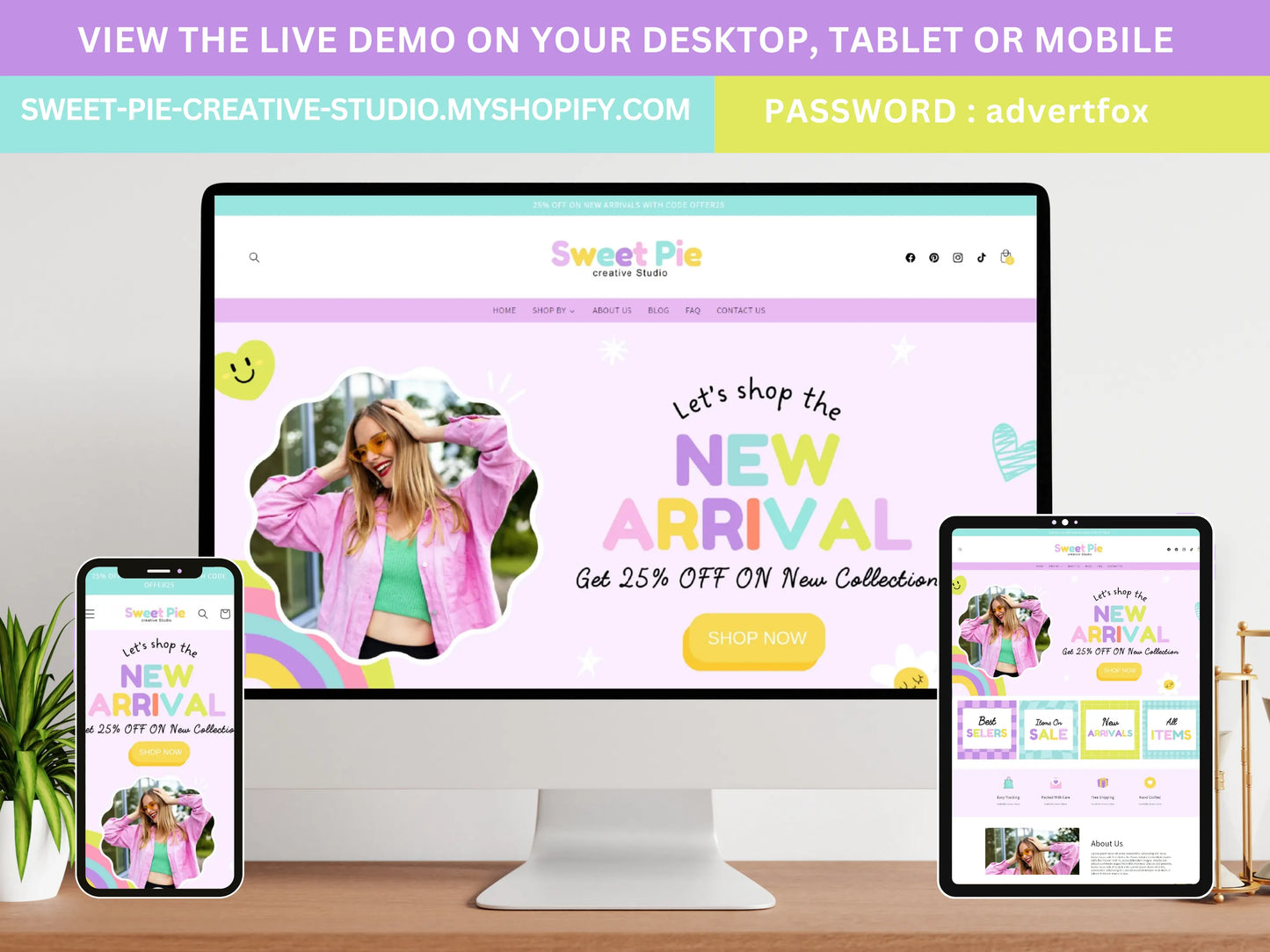 Purple Shopify Theme - Advertfox