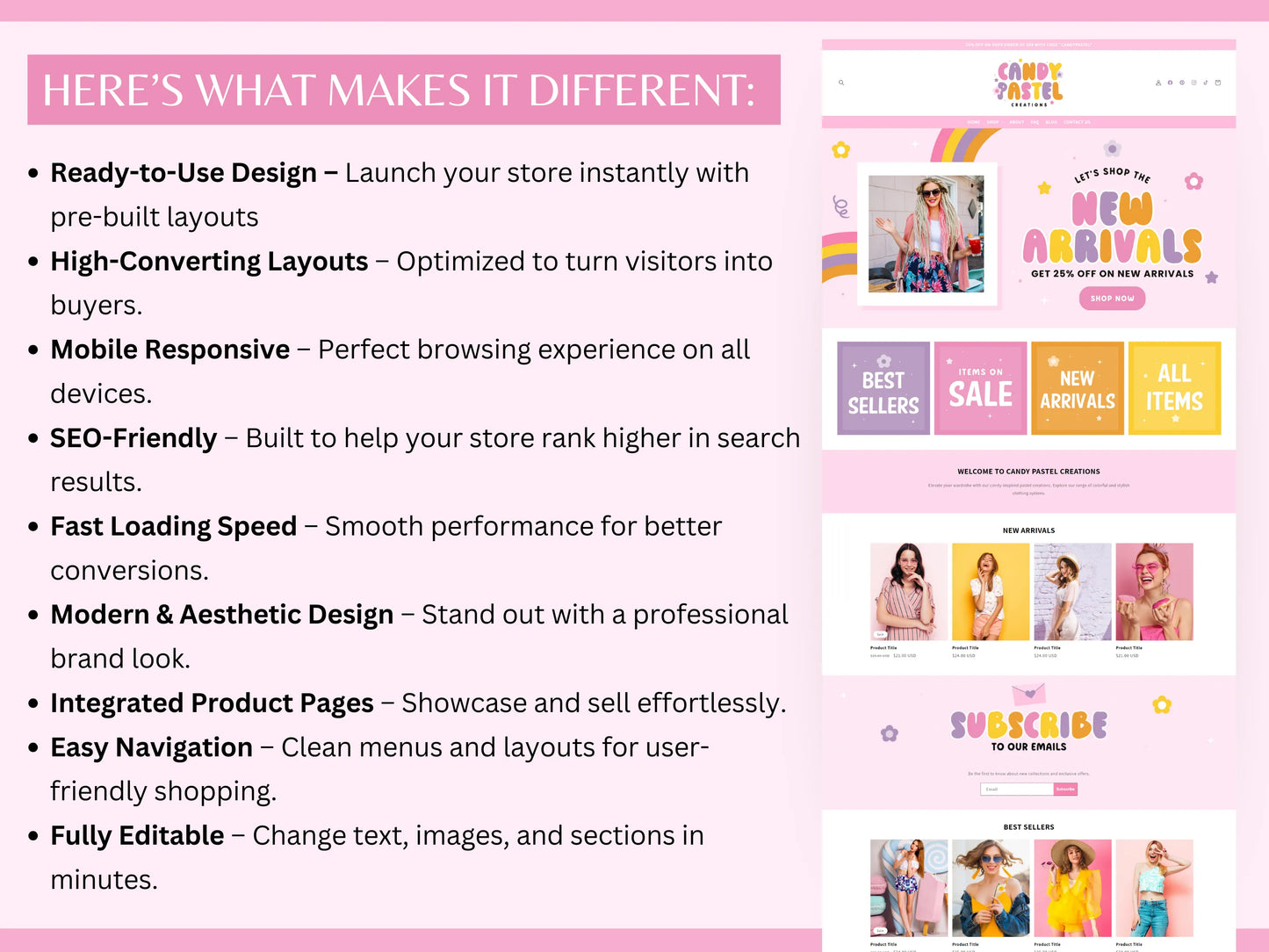 Pink Shopify Theme - Advertfox