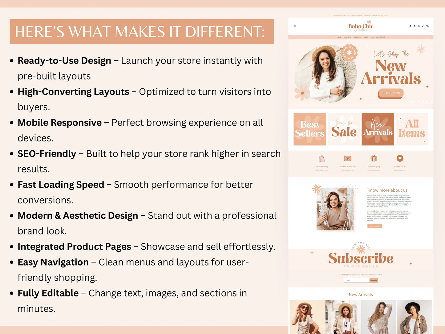 Boho Shopify Store Template - Advertfox