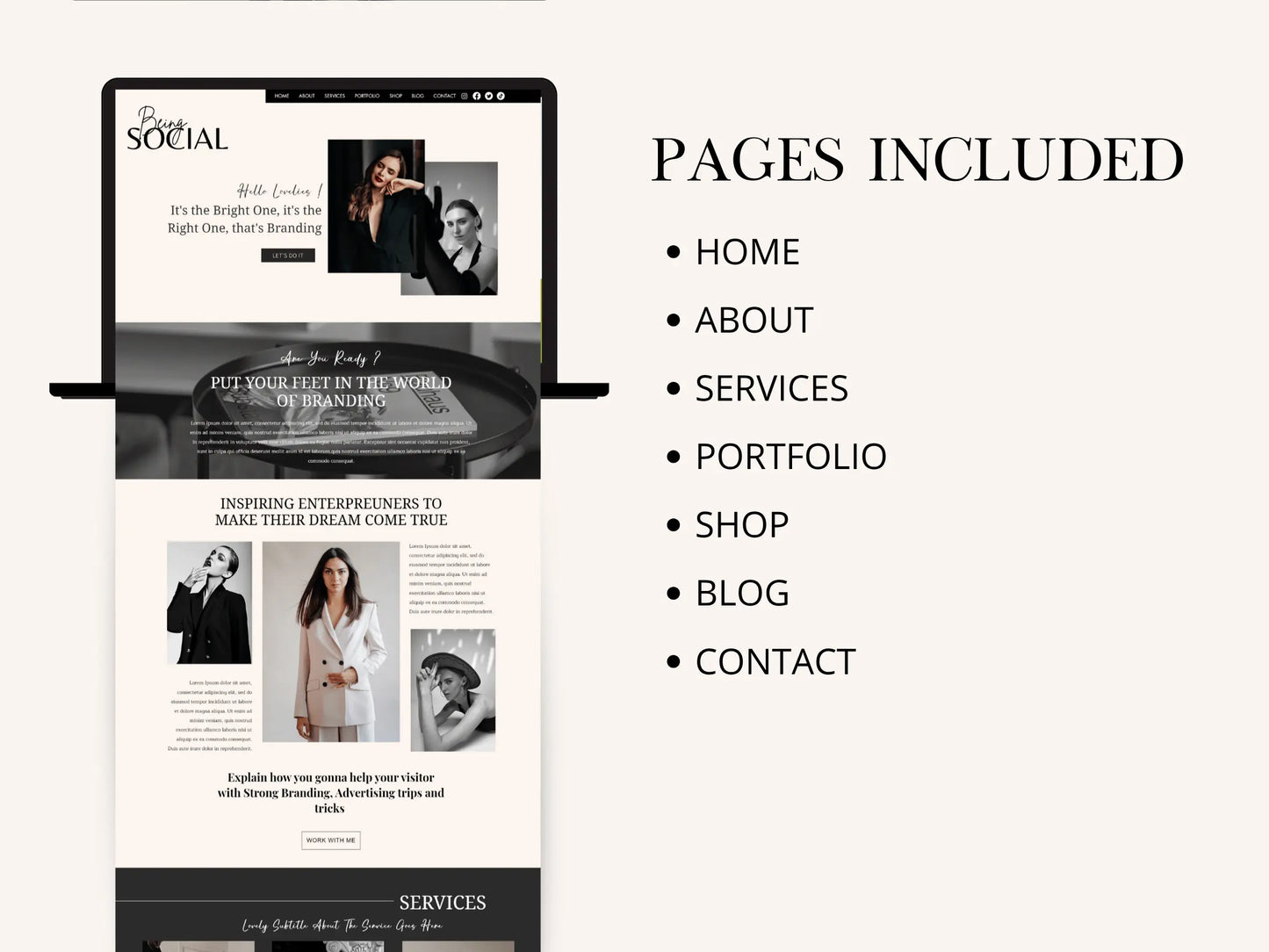 Elegant Wix Website Template for Social Media Manager - Advertfox