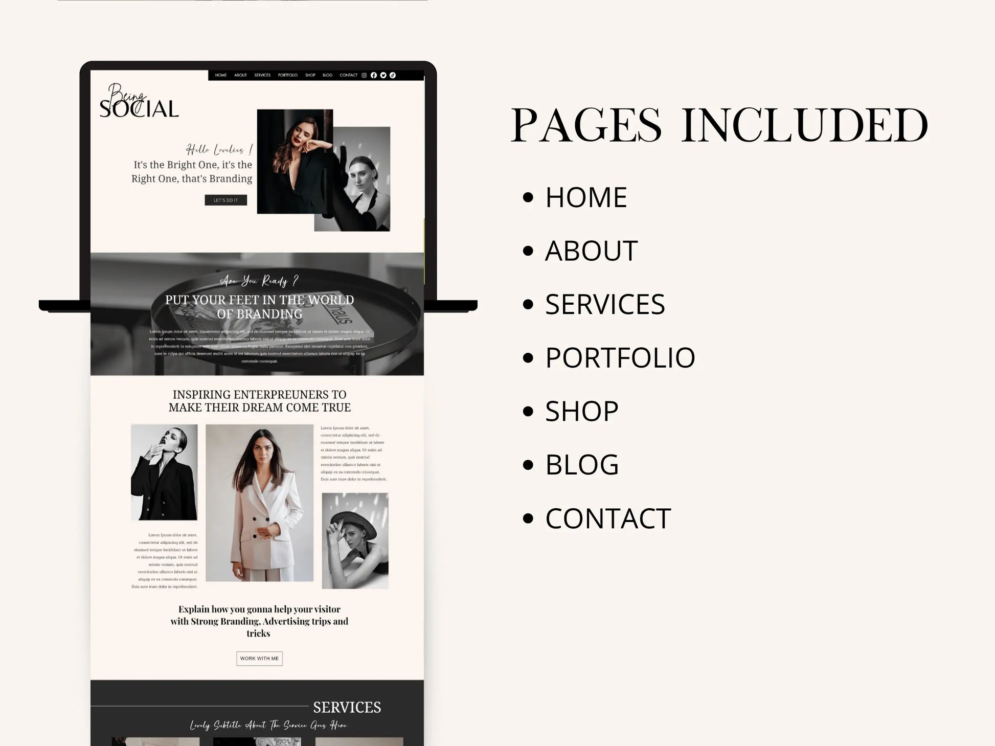 Elegant Wix Website Template for Social Media Manager - Advertfox