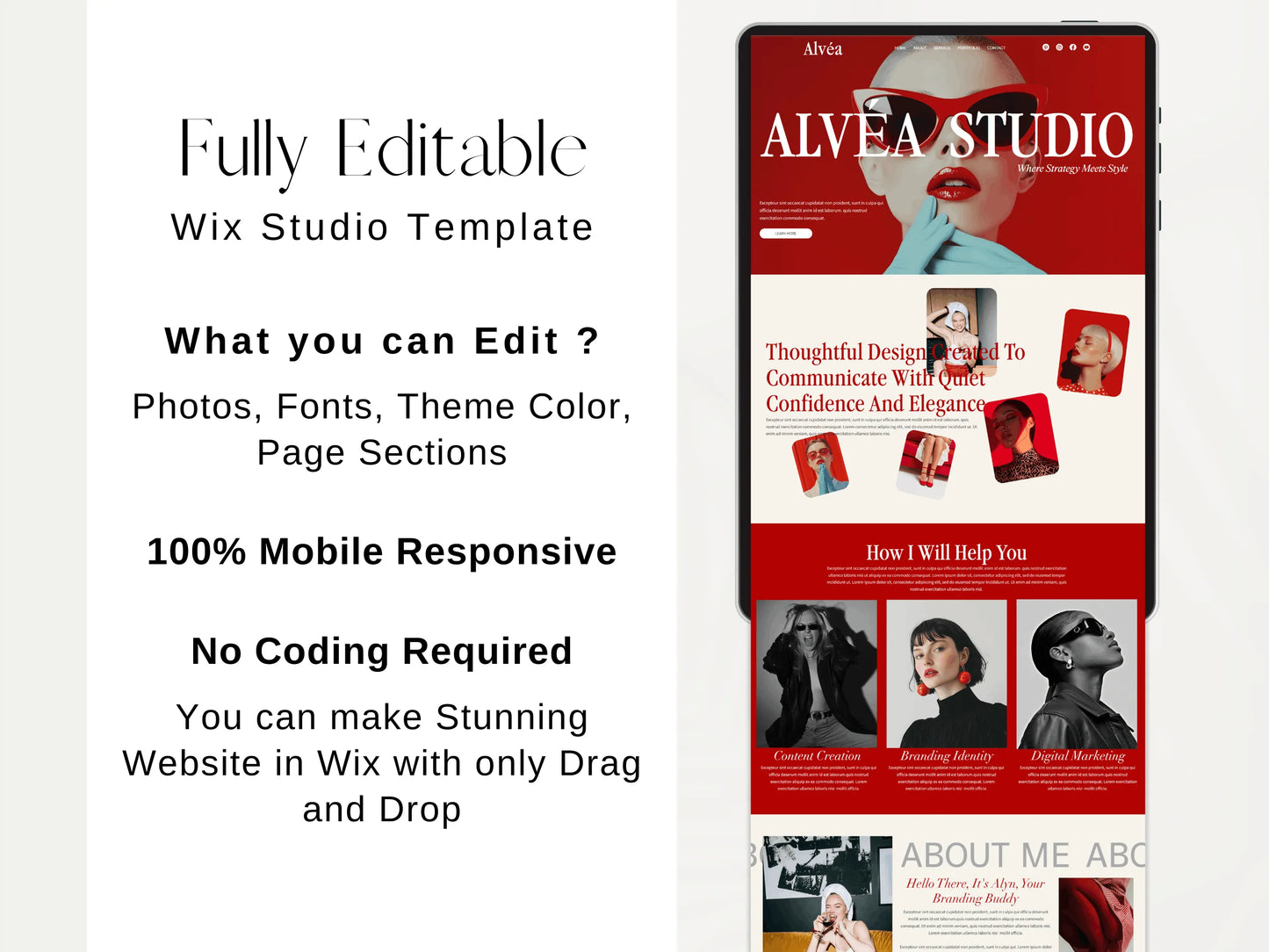 Bold Wix Studio Landing Page Template for Creatives - Advertfox
