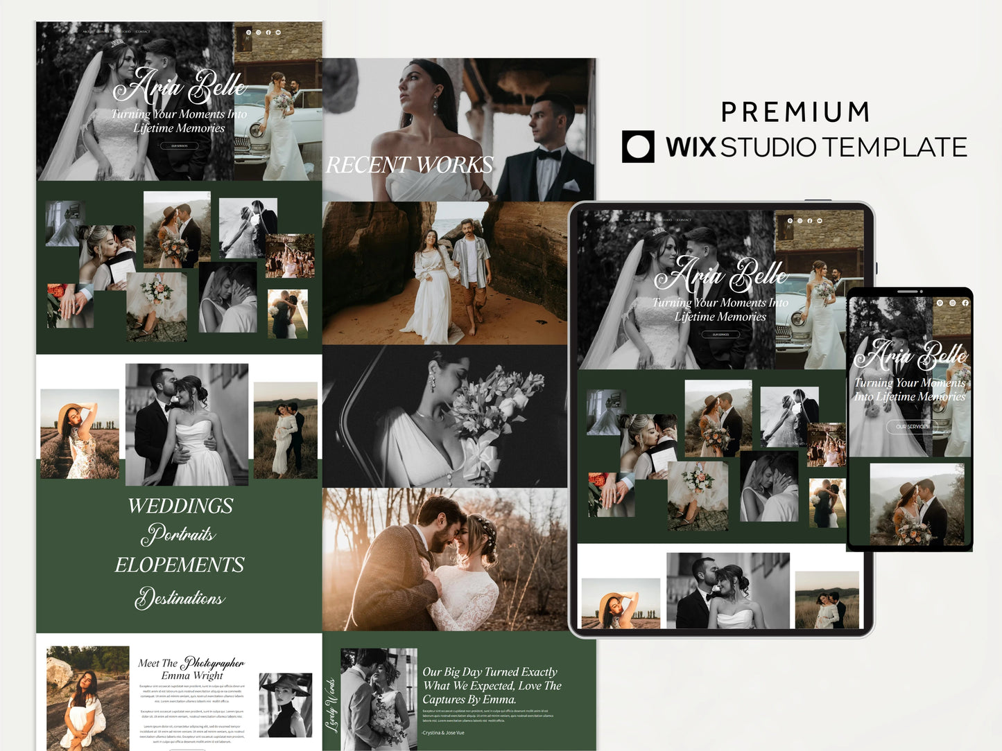 Wix Studio Website Template for Wedding Photographer - Advertfox