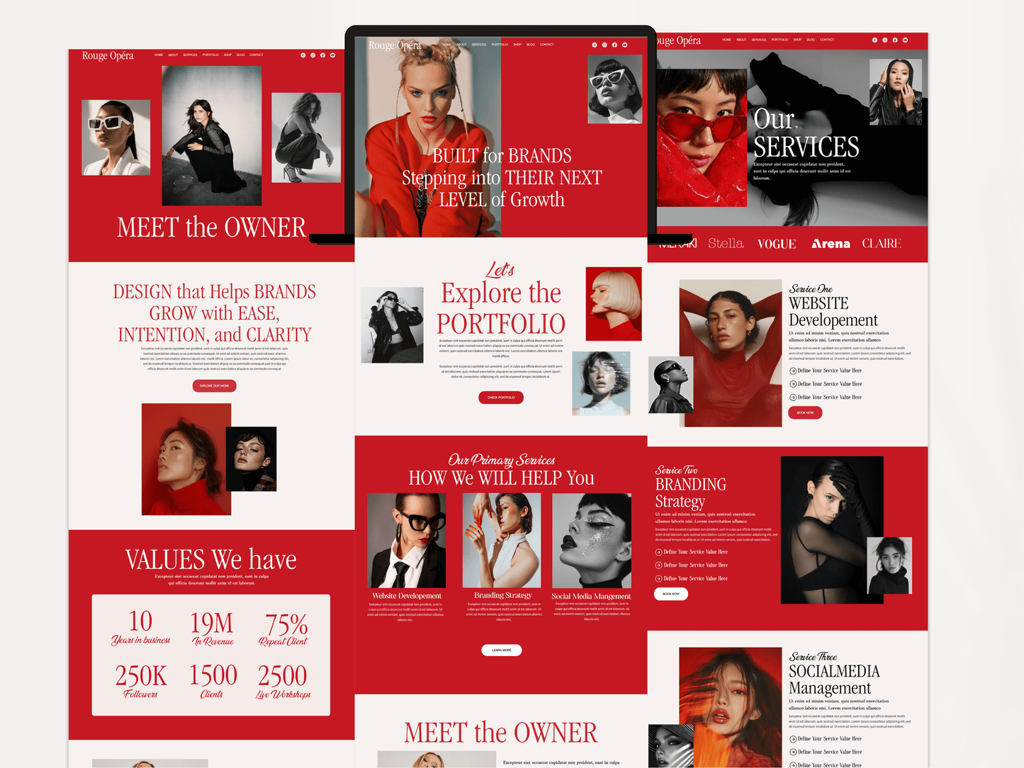 Red Bold Wix Studio Website Template