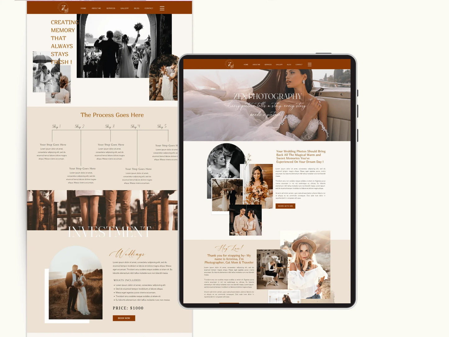Boho Wix Website Template for Wedding Photographers - Advertfox