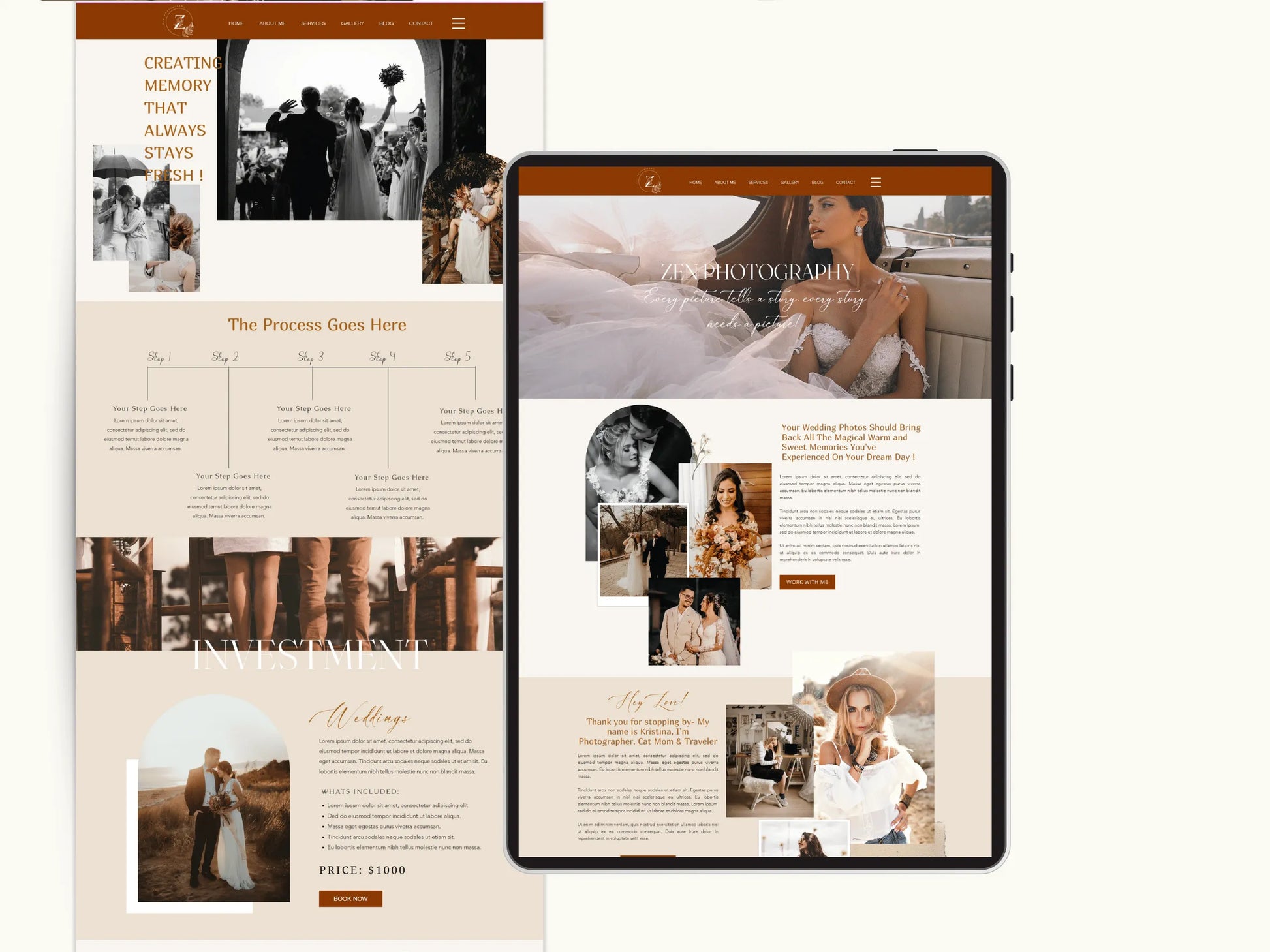 Boho Wix Website Template for Wedding Photographers - Advertfox