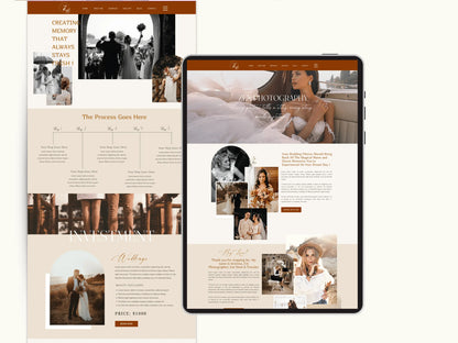 Boho Wix Website Template for Wedding Photographers - Advertfox