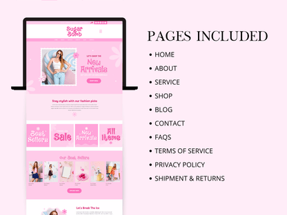 Pink Wix Website Template For Ecommerce Store