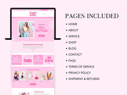 Pink Wix Website Template for Ecommerce Store - Advertfox