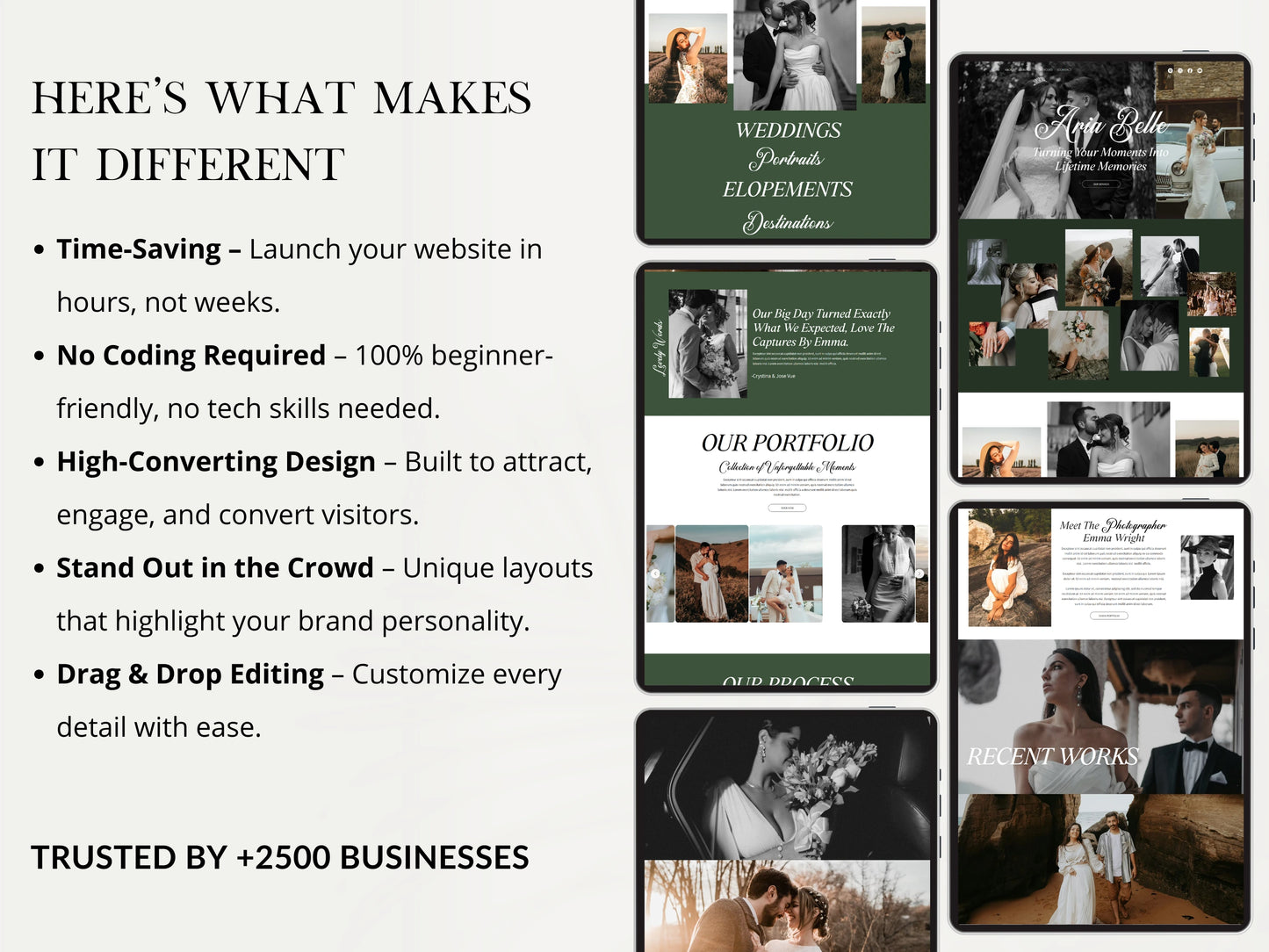 Wix Studio Website Template for Wedding Photographer - Advertfox