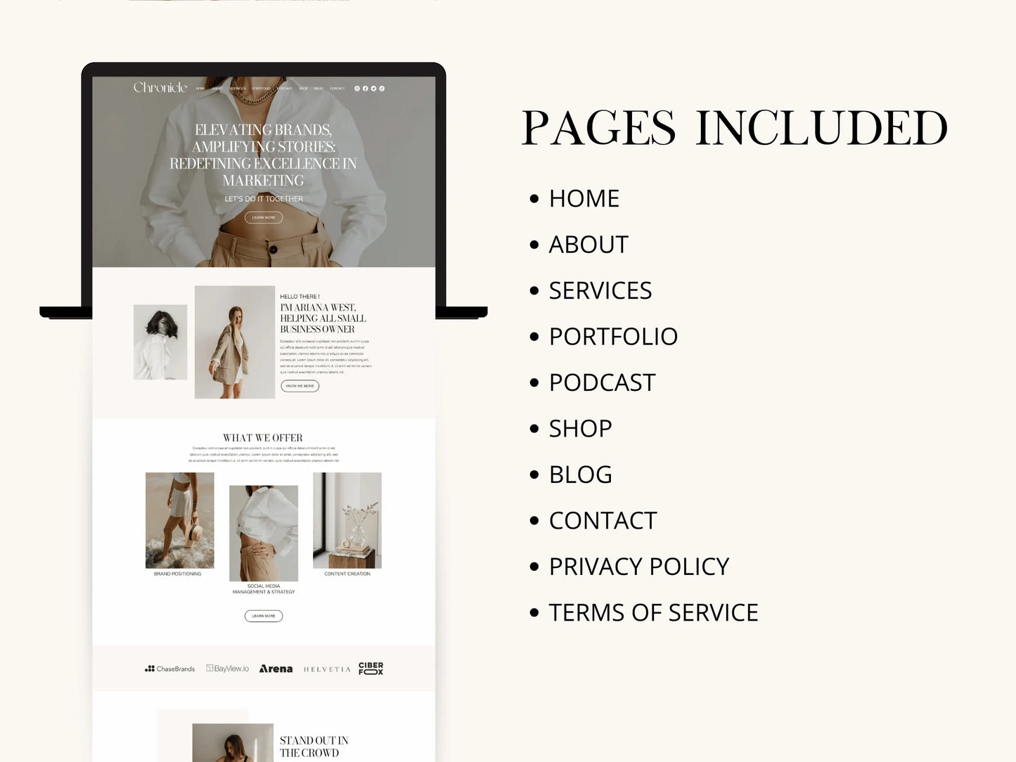 Premium Wix Website Template For Brand Agency