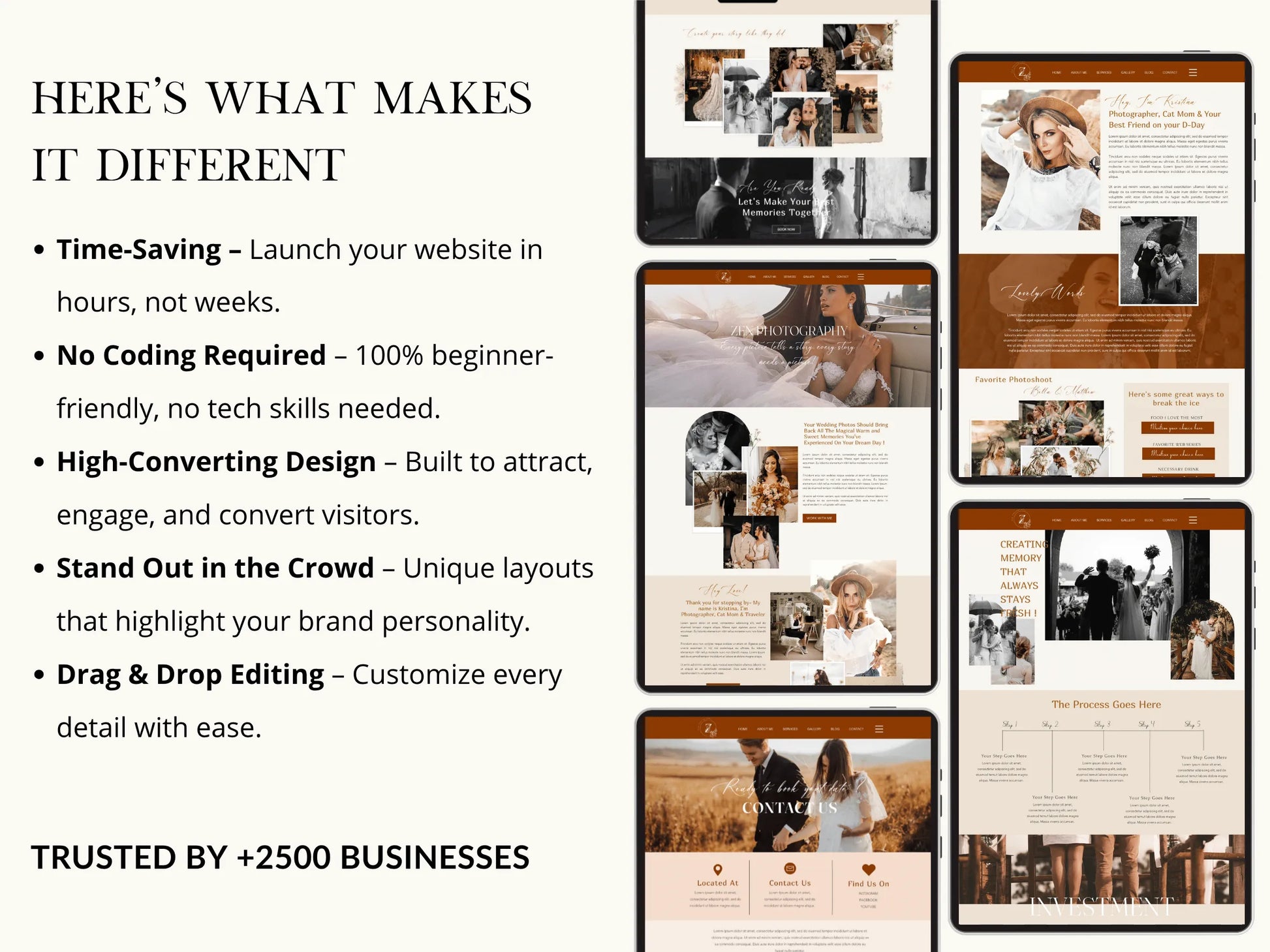 Boho Wix Website Template for Wedding Photographers - Advertfox