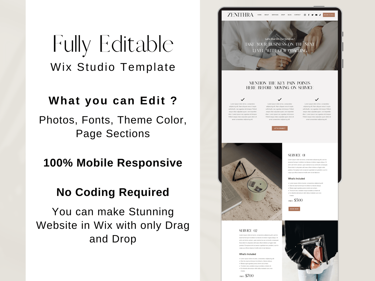 Coaching Wix Website Template