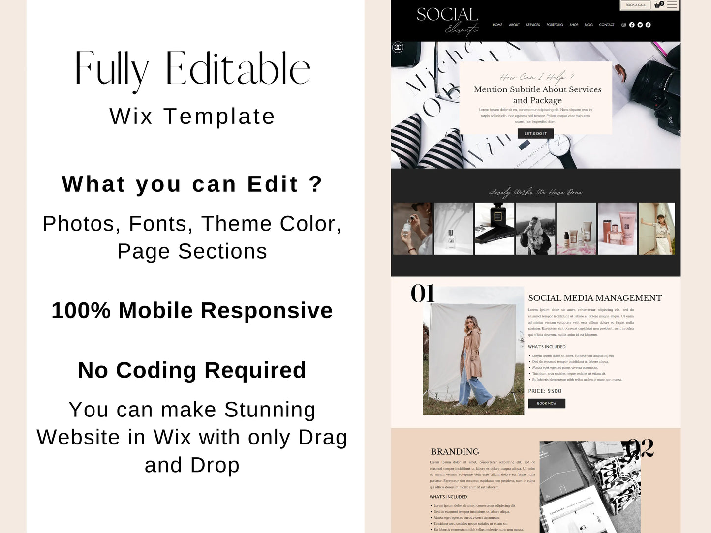 Wix Website Template For Social Media Manager, Coaches