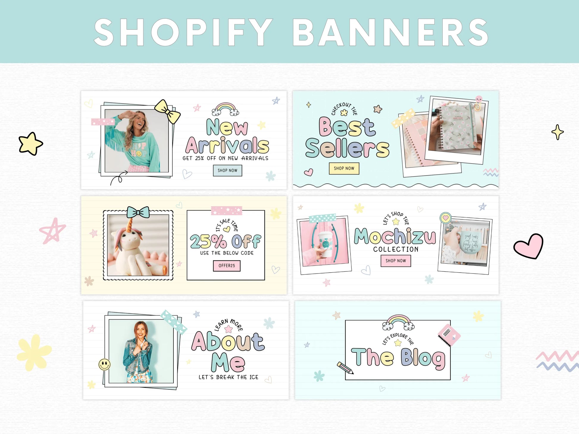 Pastel Shopify Store Banners - Advertfox