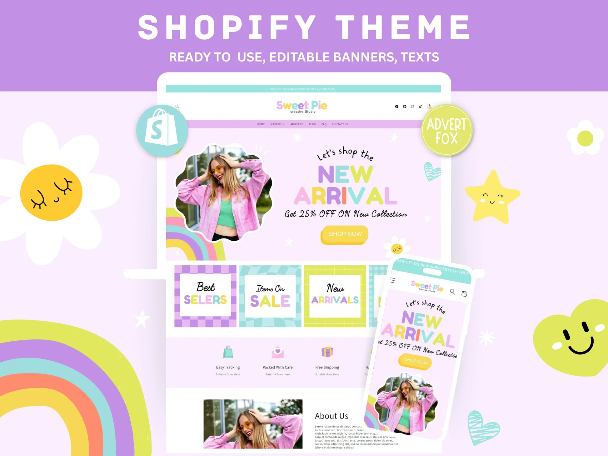 Purple Shopify Theme - Advertfox