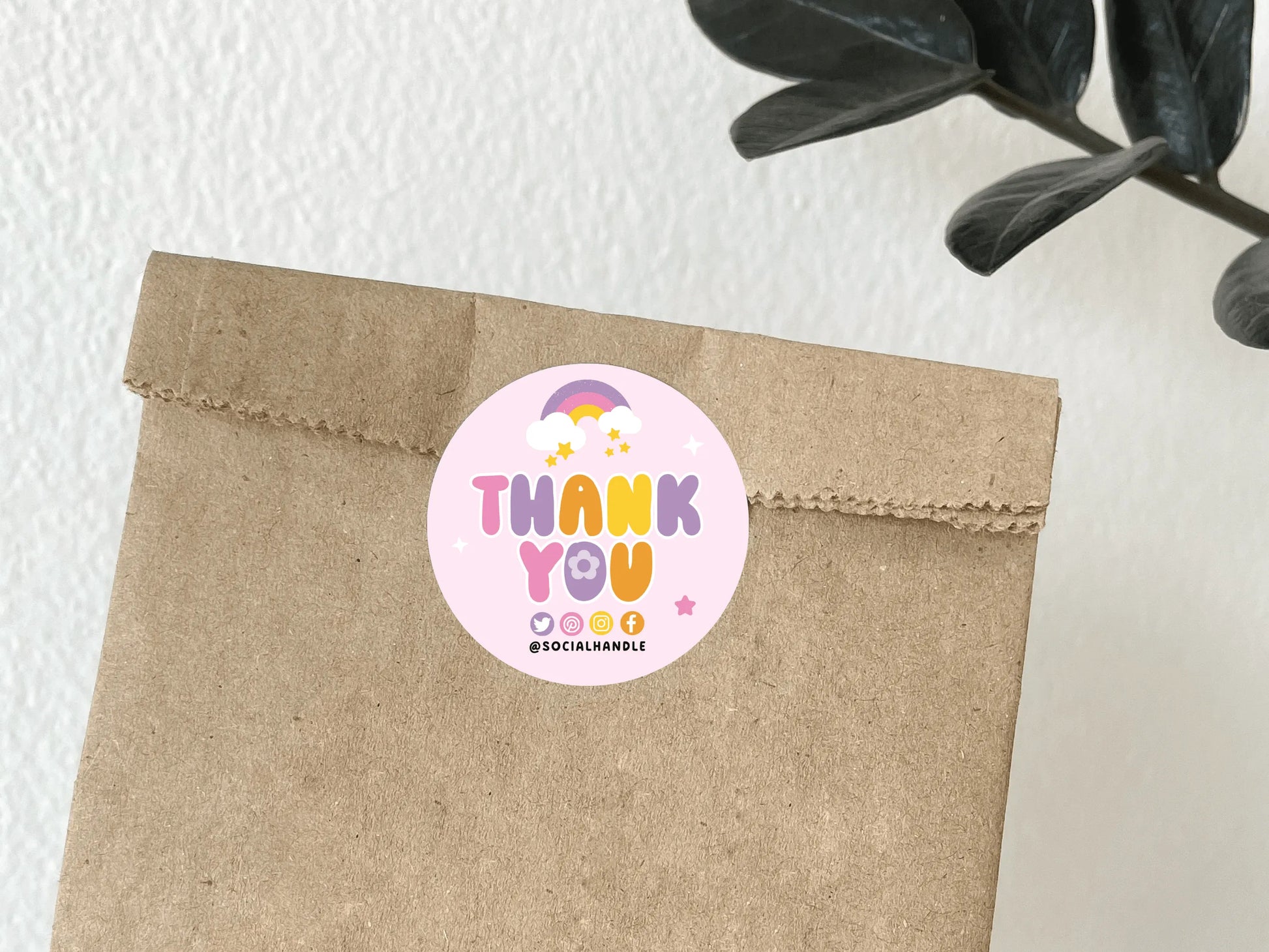 Pink Packaging Sticker Template - Advertfox