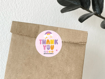 Pink Packaging Sticker Template - Advertfox