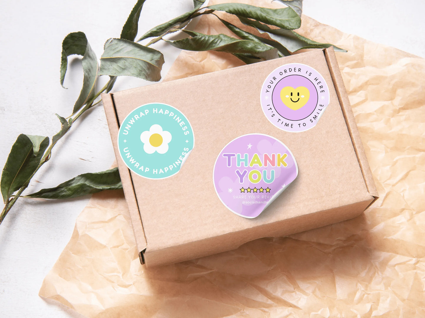 Purple Packaging Sticker Template - Advertfox