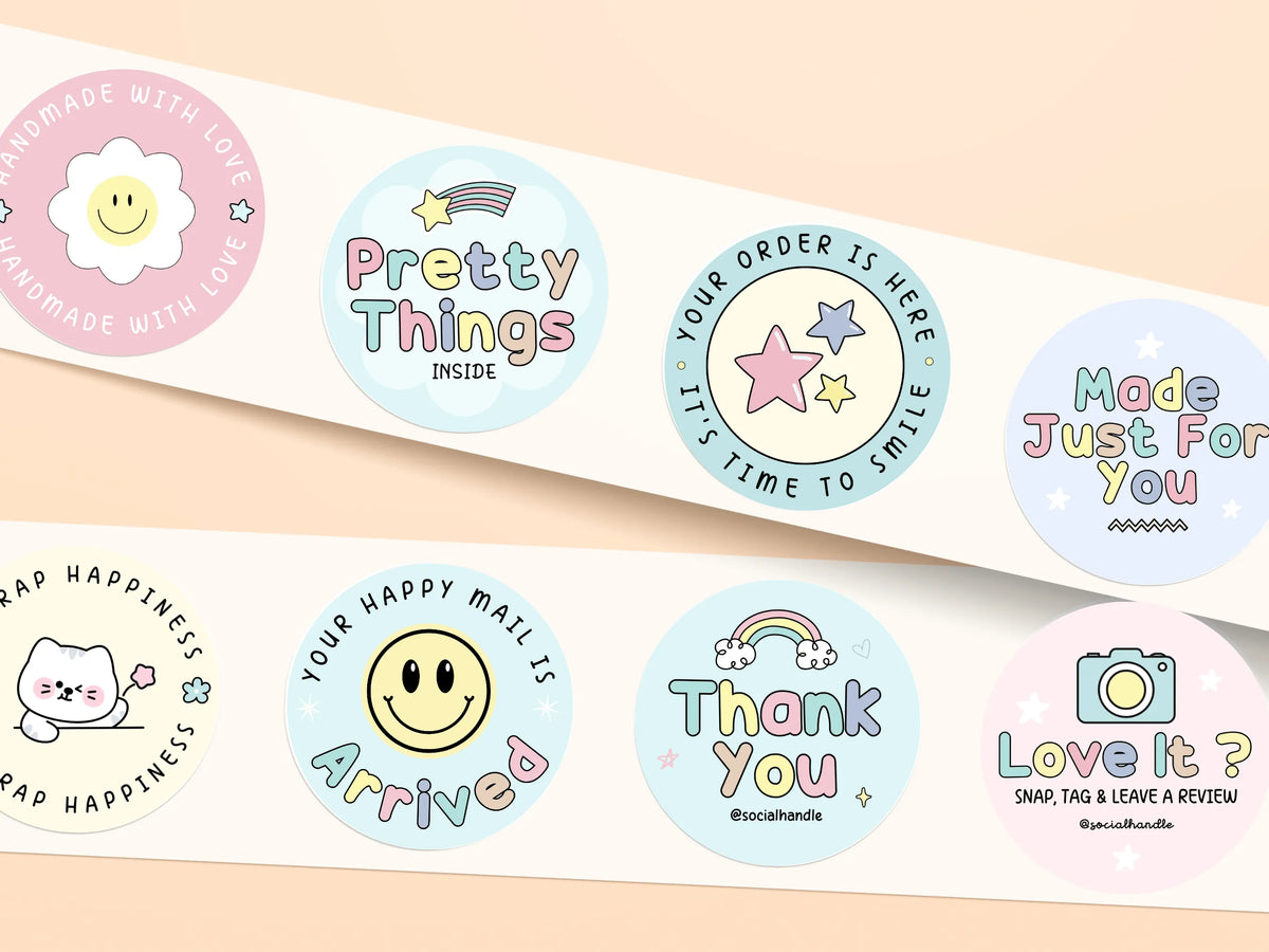 Pastel Packaging Sticker Template - Advertfox