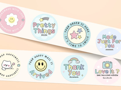 Pastel Packaging Sticker Template - Advertfox
