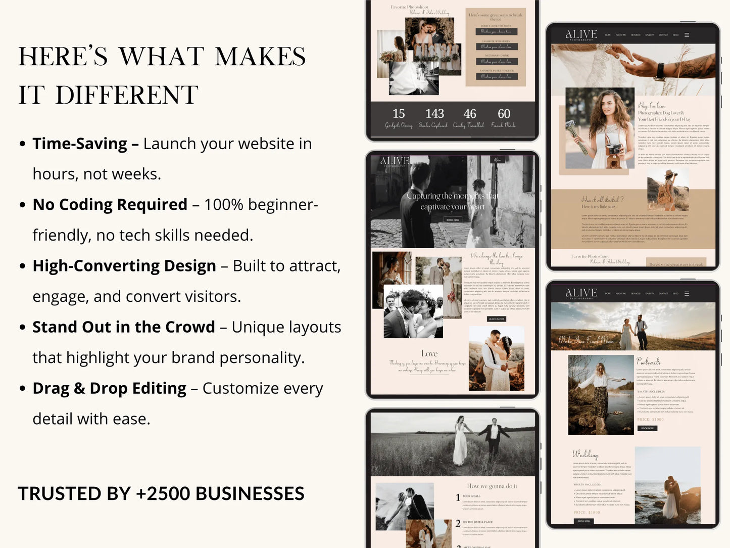 Elegant Wix Website for Wedding Photographer