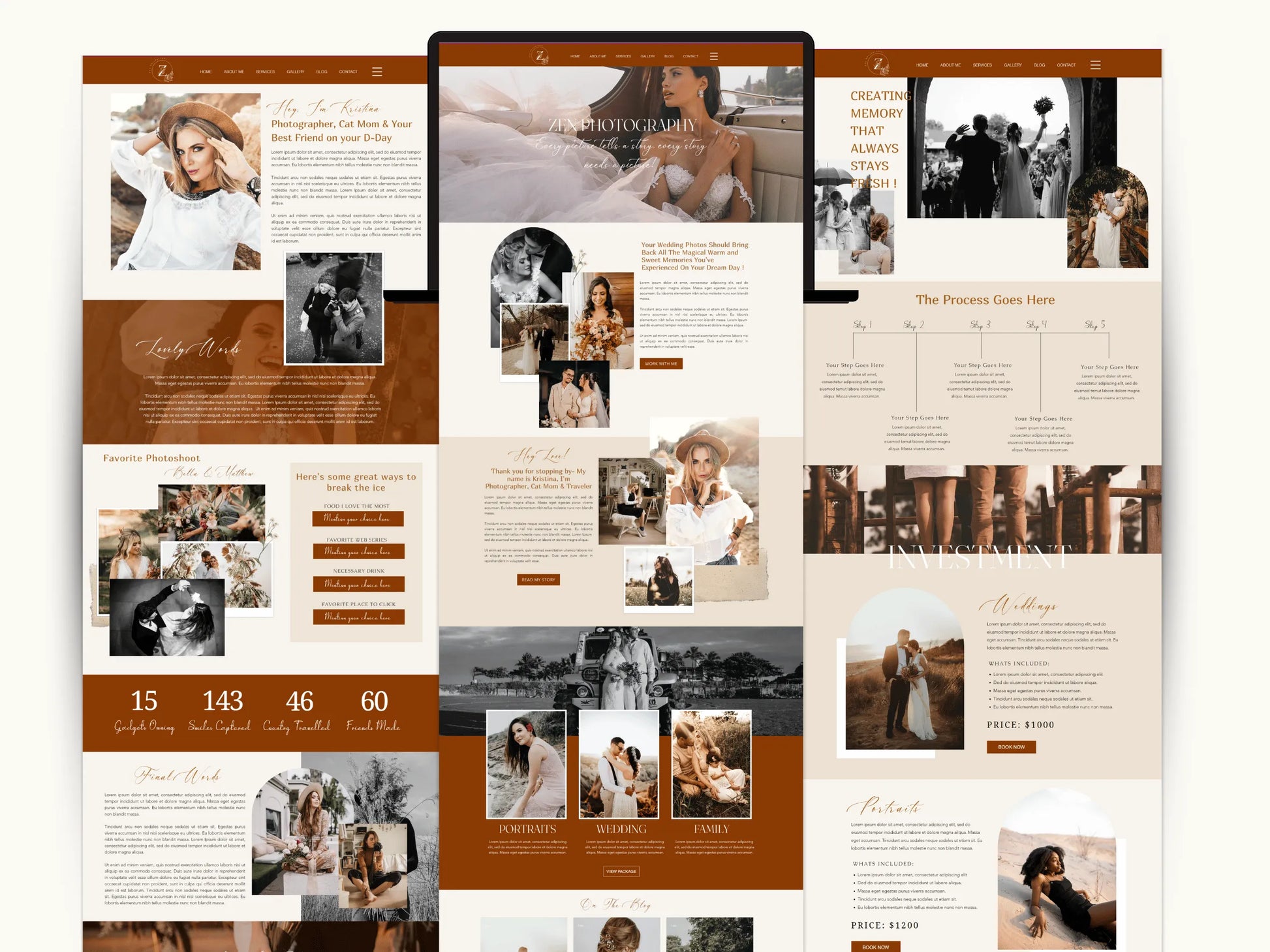 Boho Wix Website Template for Wedding Photographers - Advertfox