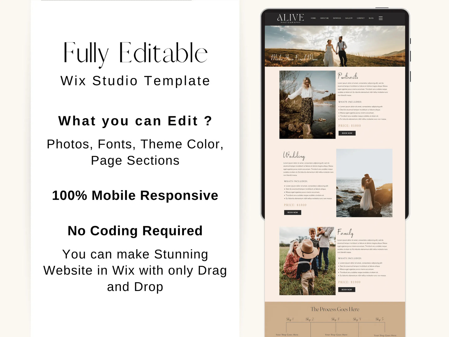 Elegant Wix Website for Wedding Photographer