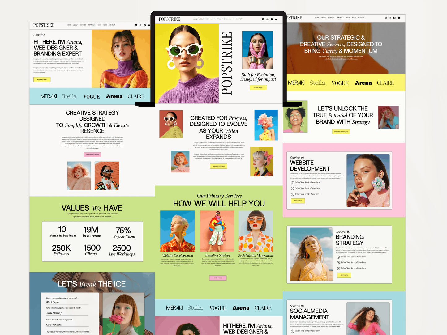 Modern Colorful Wix Studio Website Template for Creative Agency - Advertfox