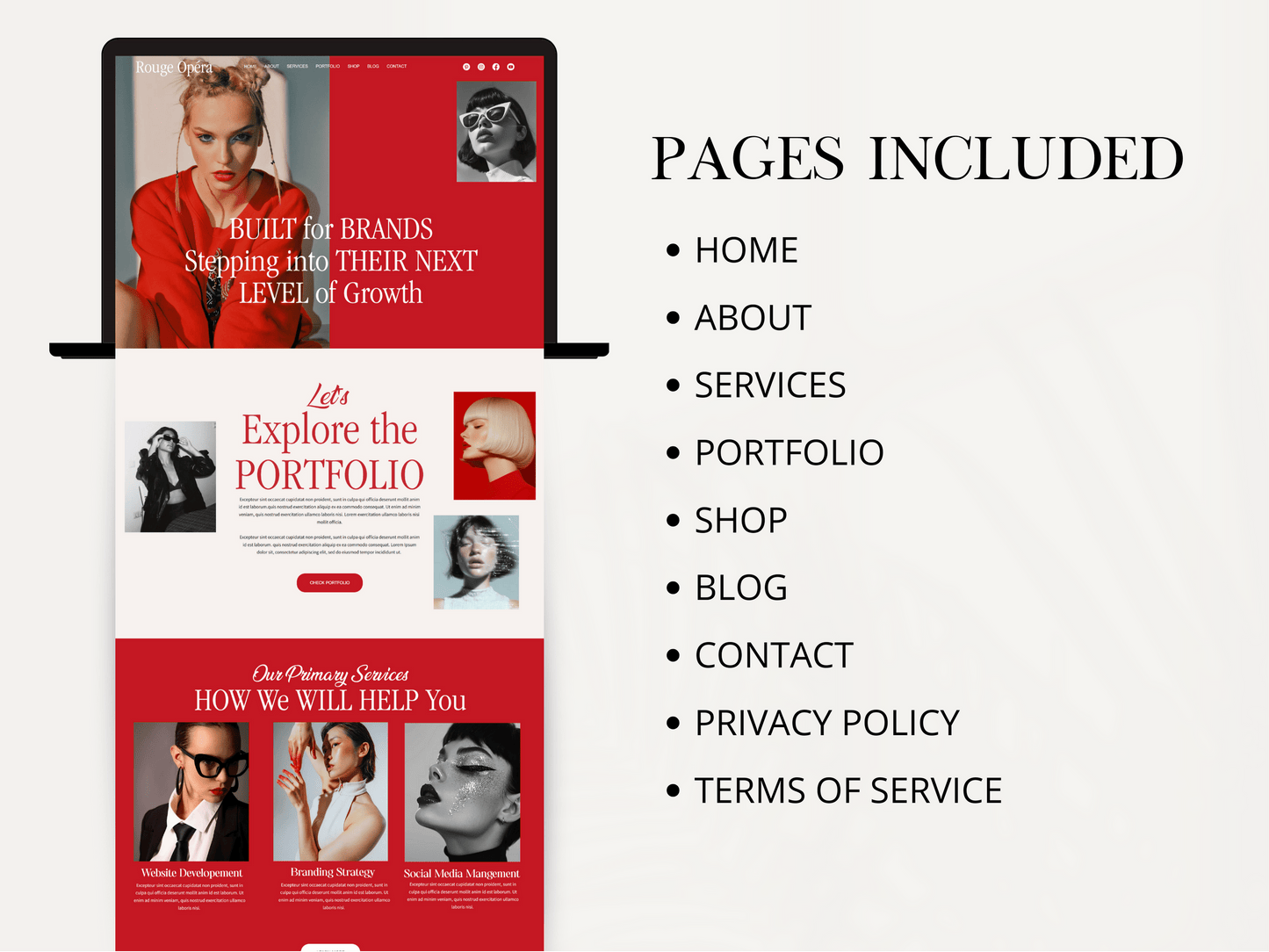 Red Bold Wix Studio Website Template