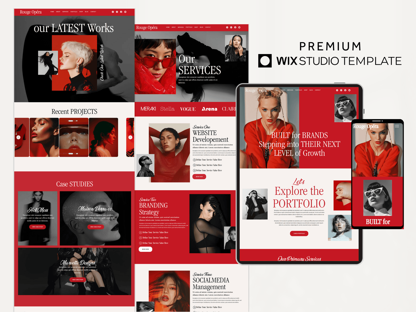 Red Bold Wix Studio Website Template