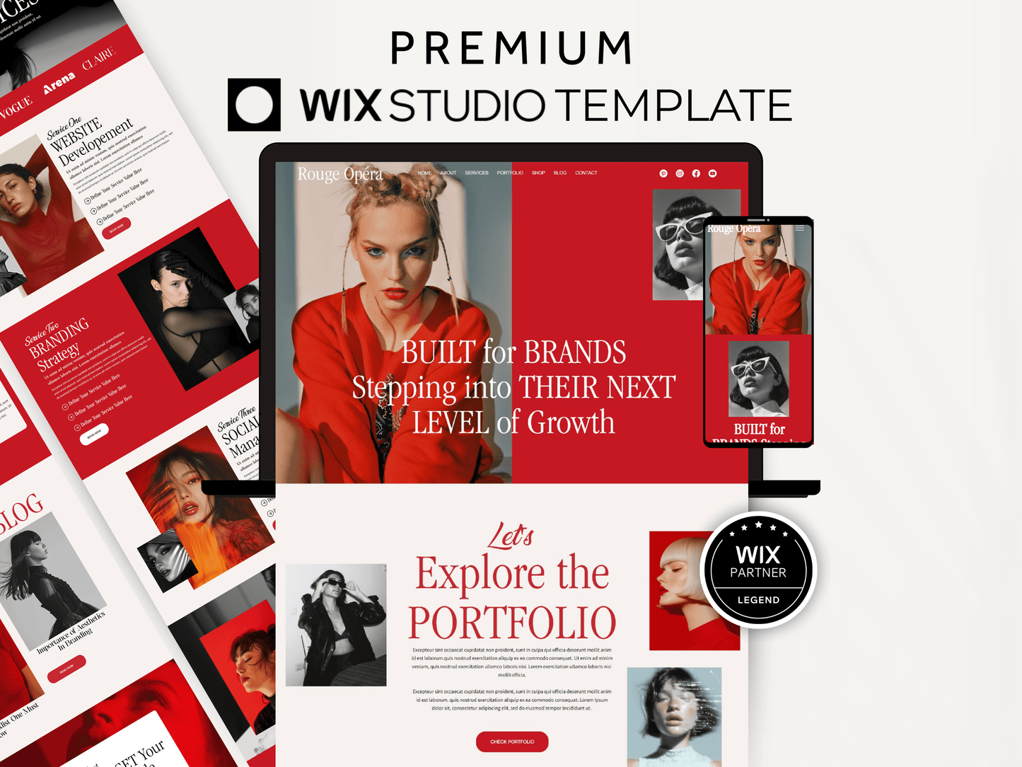 Red Bold Wix Studio Website Template