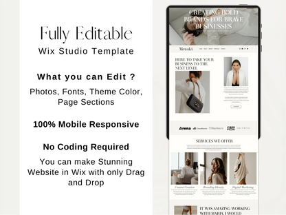 Minimal One Page Wix Studio Website Template