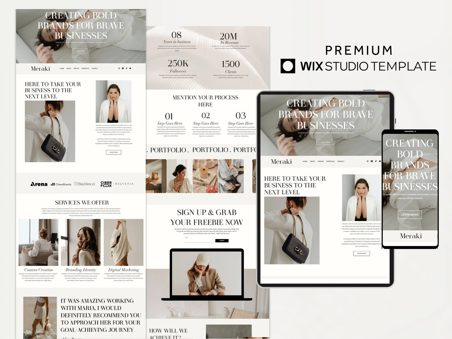 Minimal One Page Wix Studio Website Template