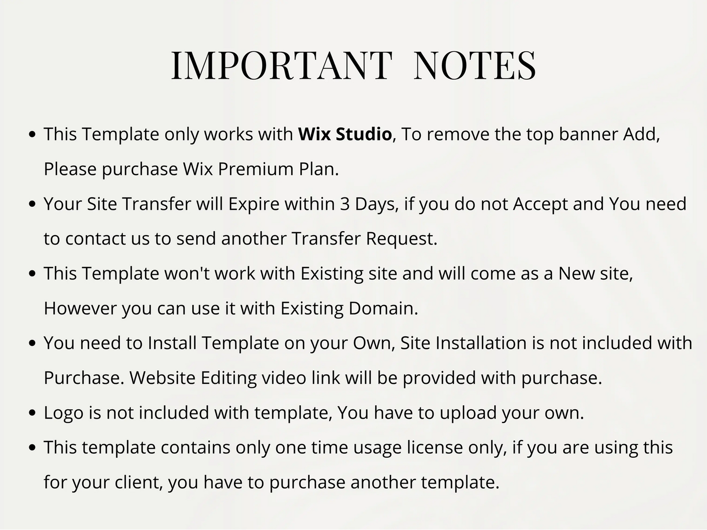 Minimal One Page Wix Studio Website Template