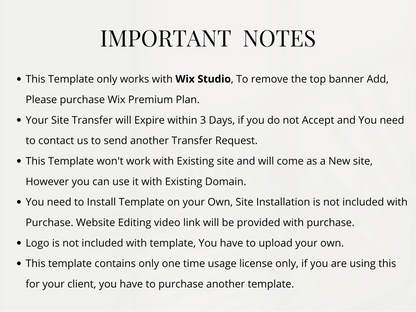 Minimal One Page Wix Studio Website Template